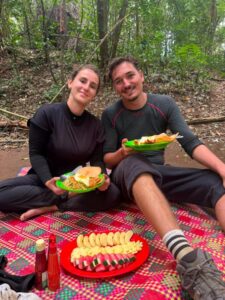 Lunch stop at forest